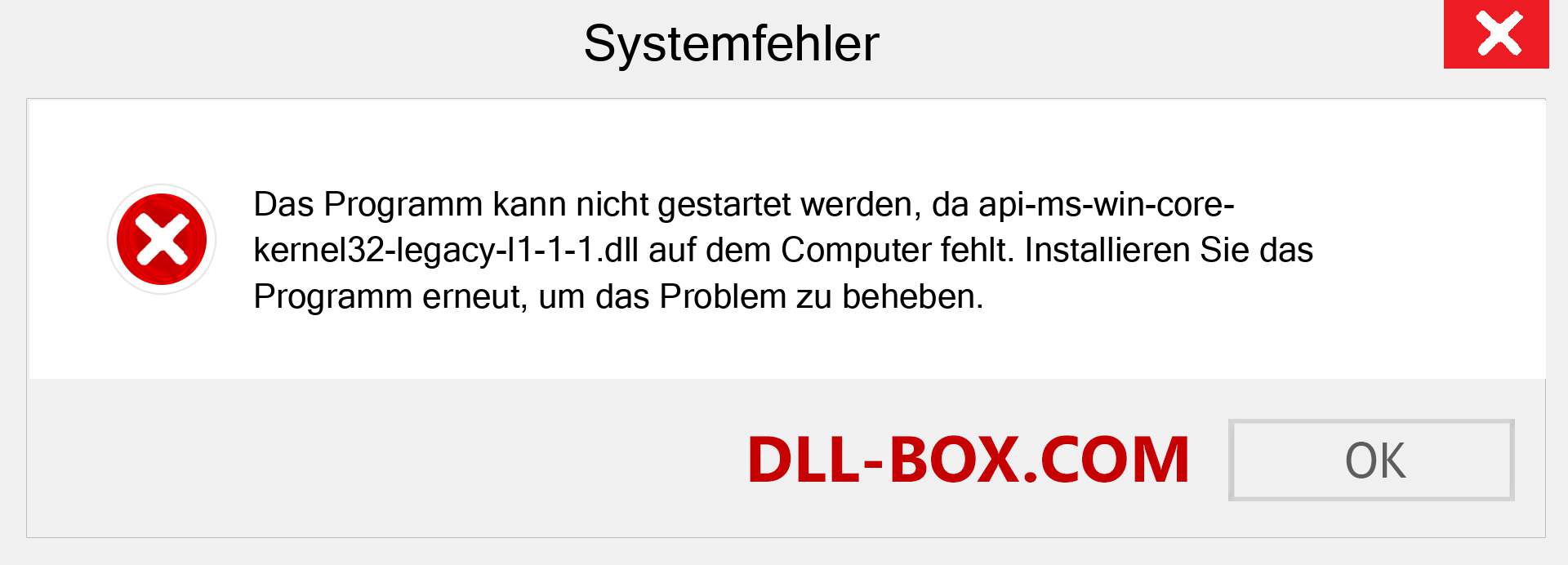 api-ms-win-core-kernel32-legacy-l1-1-1.dll-Datei fehlt?. Download für Windows 7, 8, 10 - Fix api-ms-win-core-kernel32-legacy-l1-1-1 dll Missing Error unter Windows, Fotos, Bildern